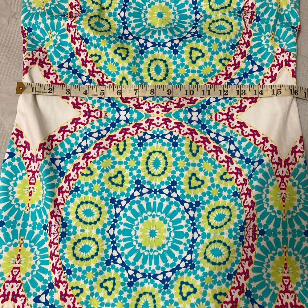 London Times Paisley Geometric Dress Sleeveless Cotton blend multicolor Size 4 - Picture 8 of 13